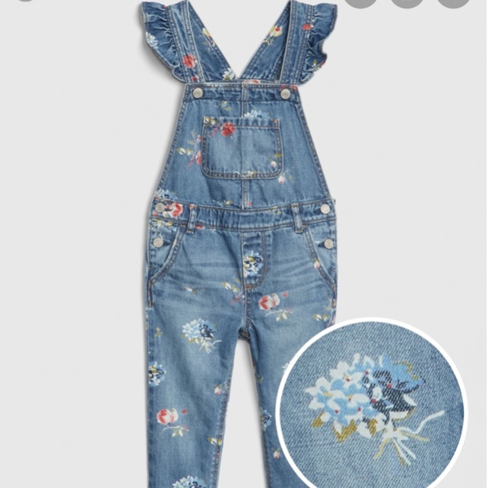 Gap flower print overalls